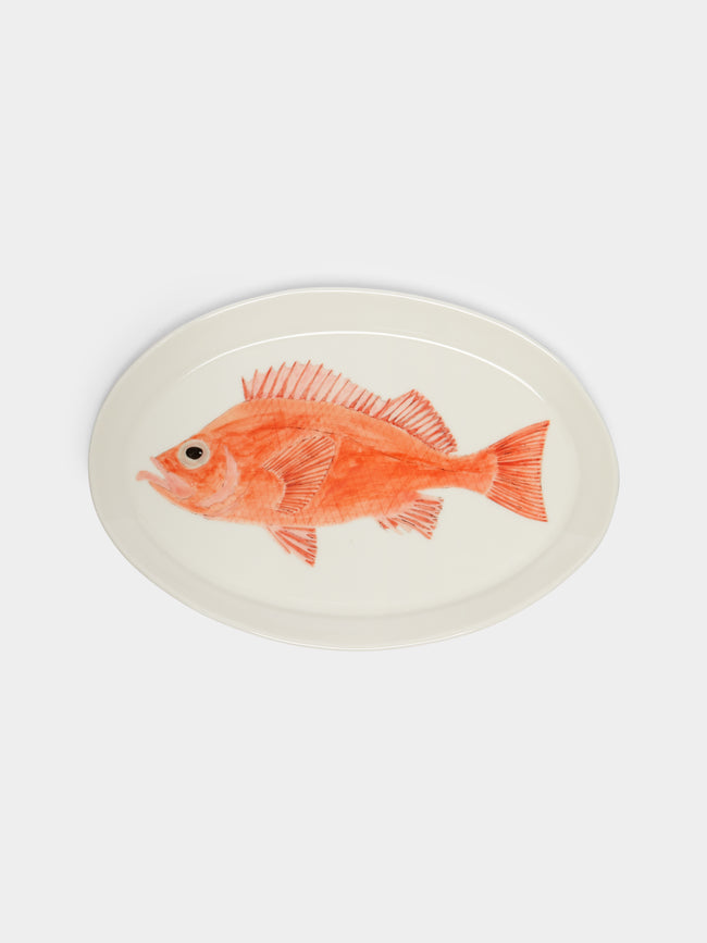 Casa Adams - Acadian Redfish Hand-Painted Porcelain Serving Platter -  - ABASK - 