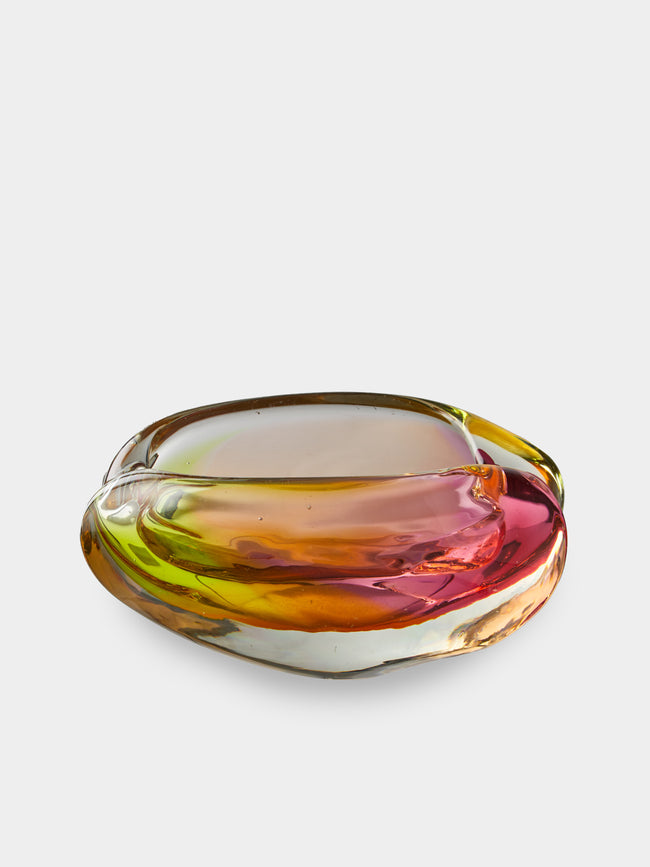 Antique and Vintage - Mid-Century Czech Glass Ashtray - Pink - ABASK - 