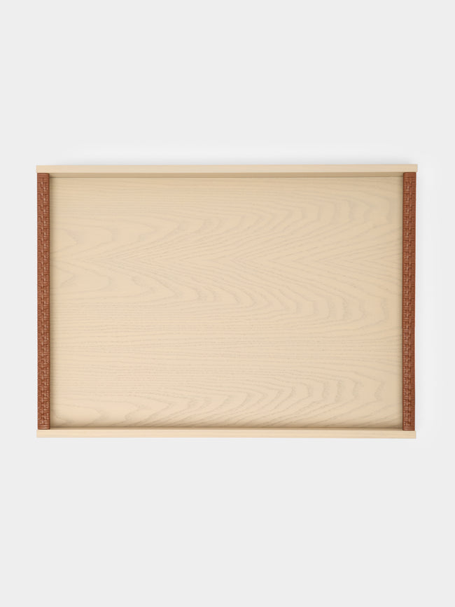 Riviere - Dama Wood and Leather Rectangular Tray -  - ABASK - 