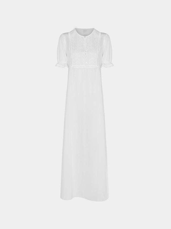 Loretta Caponi - Olga Embroidered Cotton Dress -  - ABASK - 