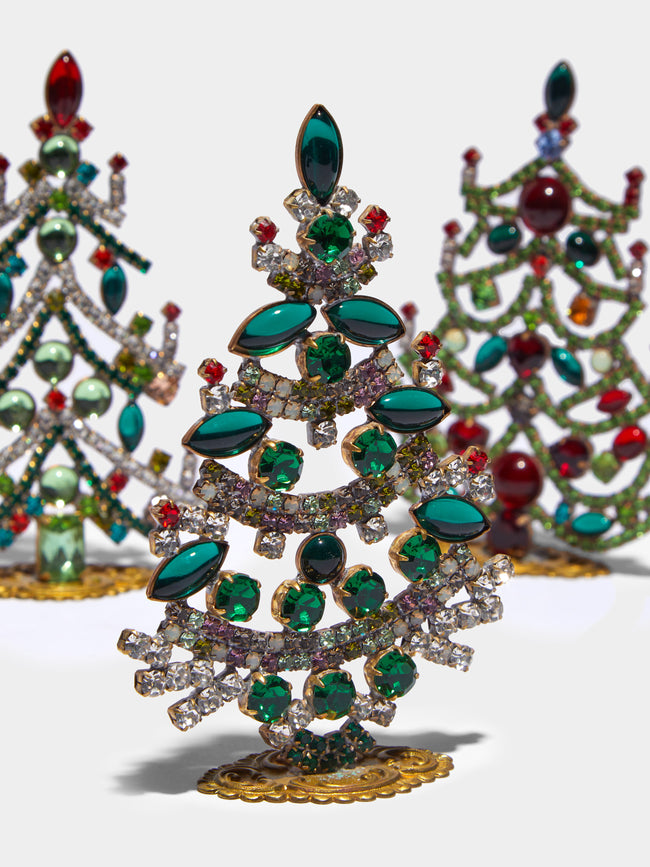 Antique and Vintage - 1930s Czech Jewelled Extra Small Christmas Trees (Set of 3) -  - ABASK