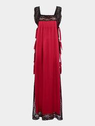 Loretta Caponi - Fiocchini Silk and Lace Long Dress -  - ABASK - 