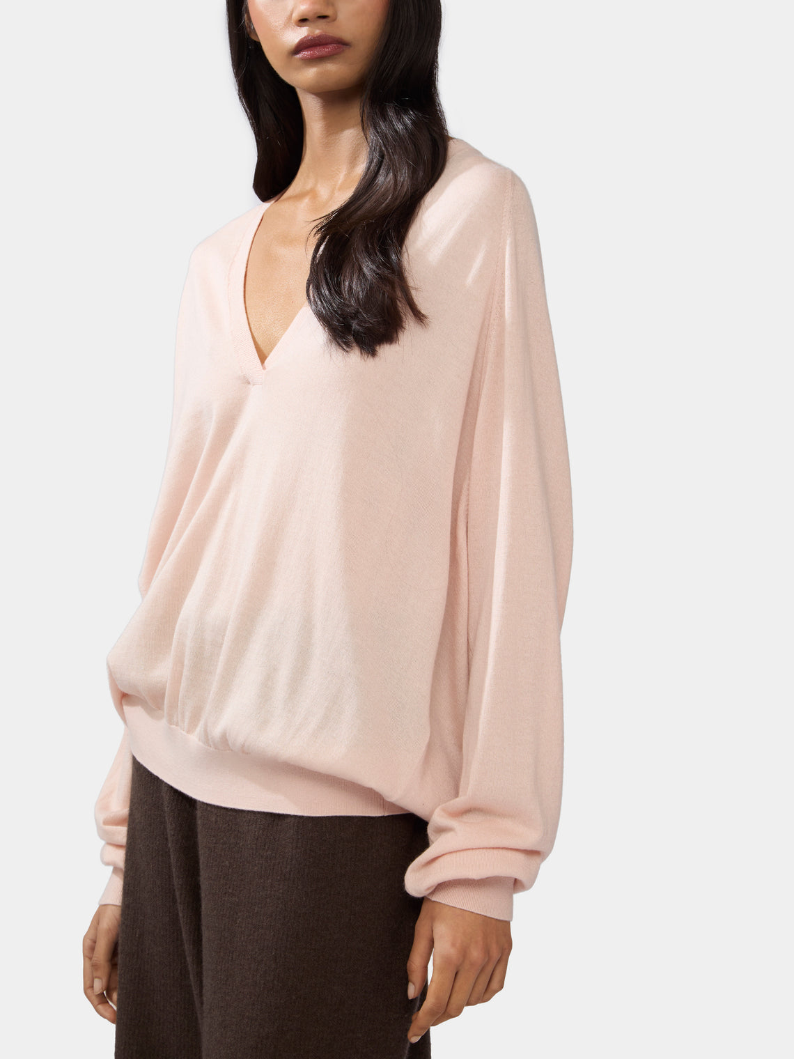 Johnny Cashmere and Silk V-Neck Sweater | Size: S