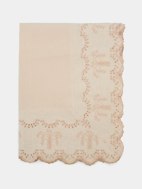 Borgo delle Tovaglie - Eden Embroidered Linen Rectangular Tablecloth -  - ABASK - 