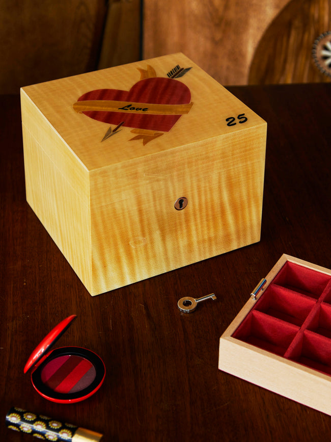 Elie Bleu - Vanities Love Marquetry Sycamore Jewellery Box - ABASK