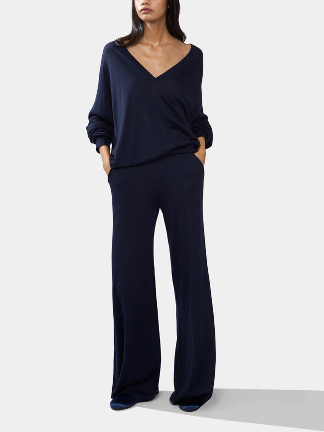 Frenckenberger - Cashmere Wide Trousers | Size: S -  - ABASK