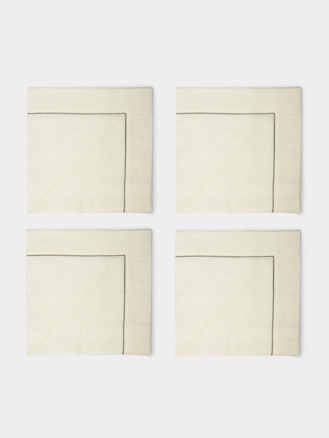 Peter Speliopoulos Projects - Hem-Stitched Linen Napkins (Set of 4) -  - ABASK