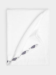 Loretta Caponi - Striped Fish Hand-Embroidered Cotton Bath Towel -  - ABASK - 