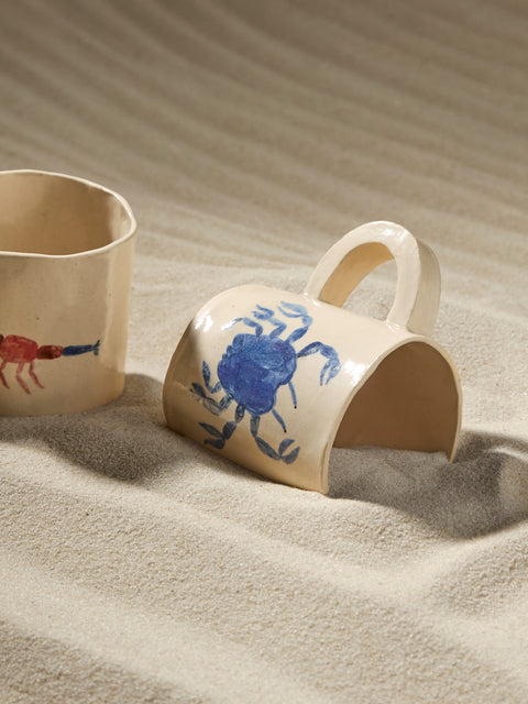 Liz Rowland - Crab Hand-Painted Ceramic Mug -  - ABASK