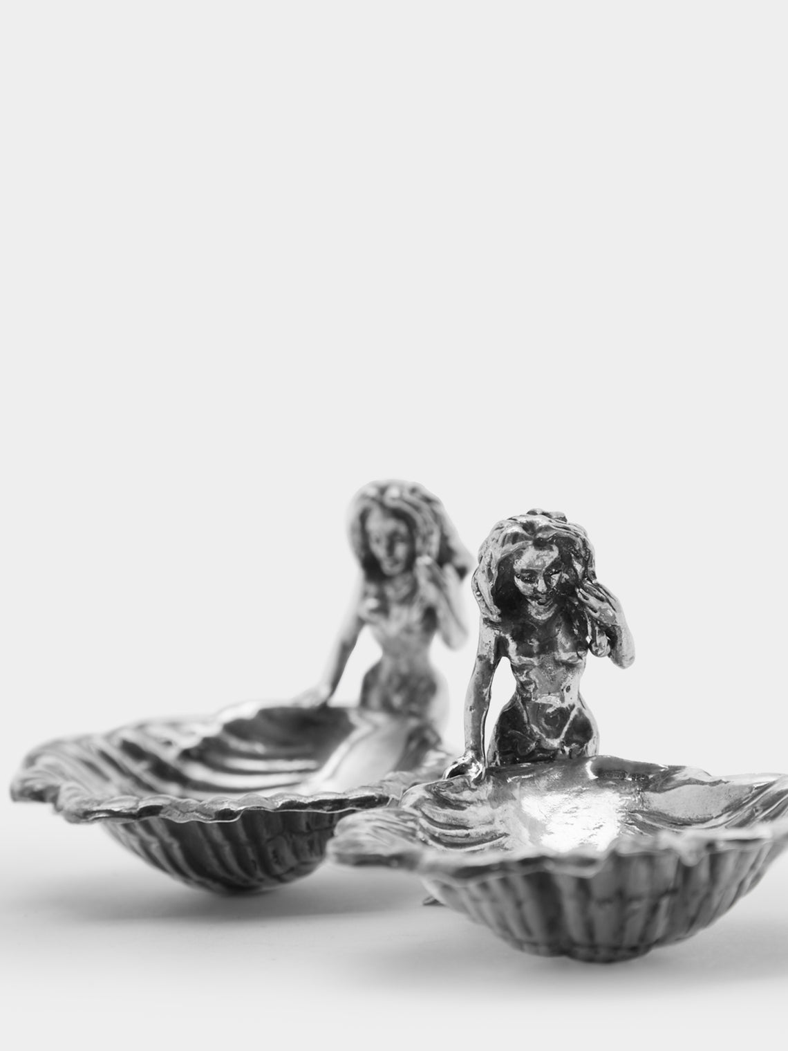 Antique and Vintage - 1950s Solid Silver Mermaid Salt and Pepper Dishes (Set of 2) -  - ABASK