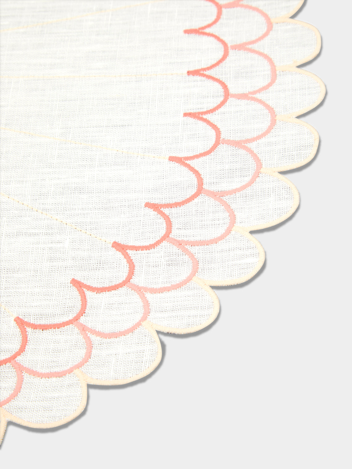 Los Encajeros - Escamas Embroidered Linen Placemats (Set of 4) -  - ABASK