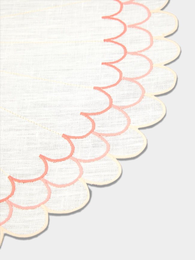 Los Encajeros - Escamas Embroidered Linen Placemats (Set of 4) -  - ABASK