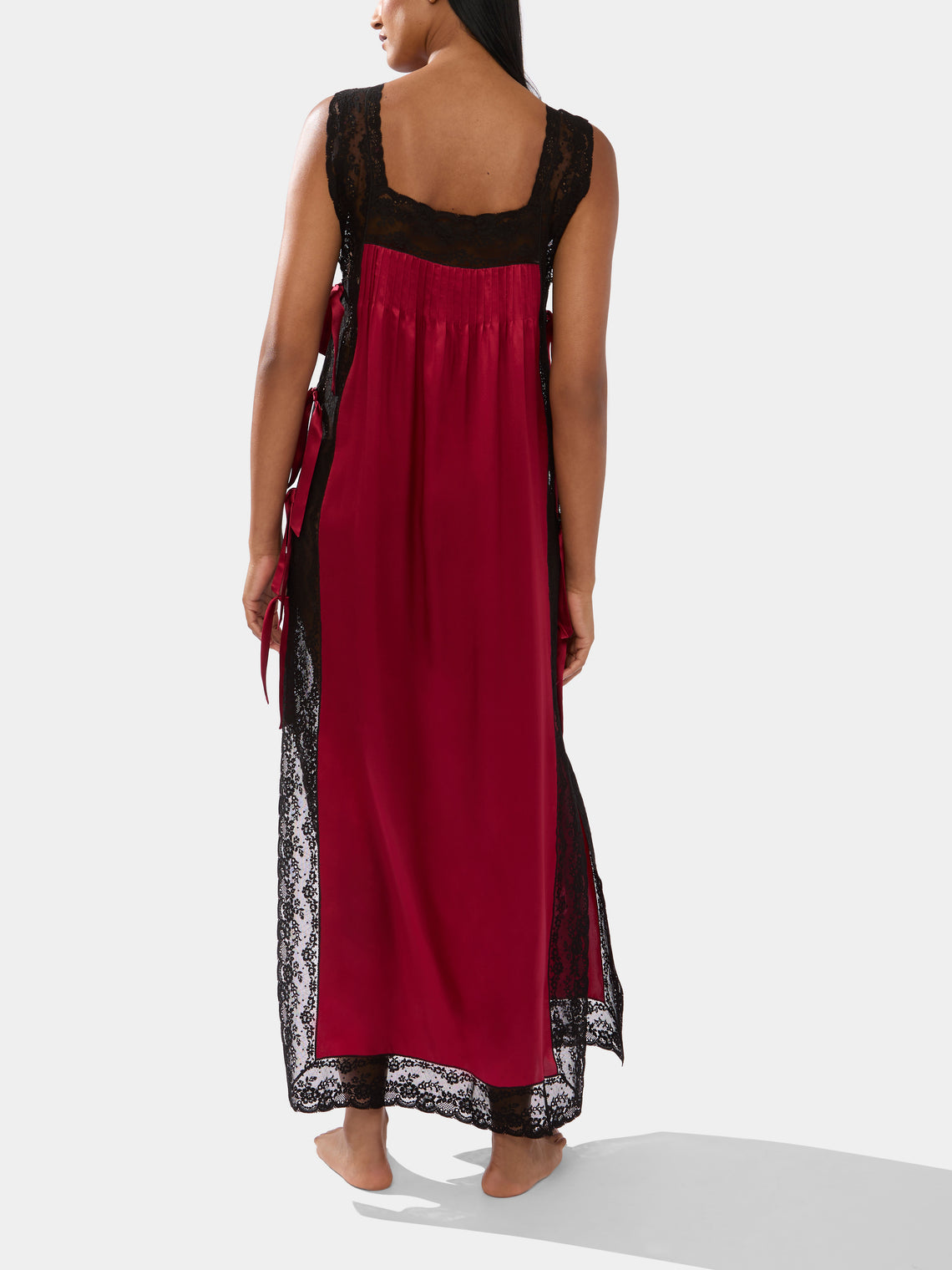 Loretta Caponi - Fiocchini Silk and Lace Long Dress -  - ABASK