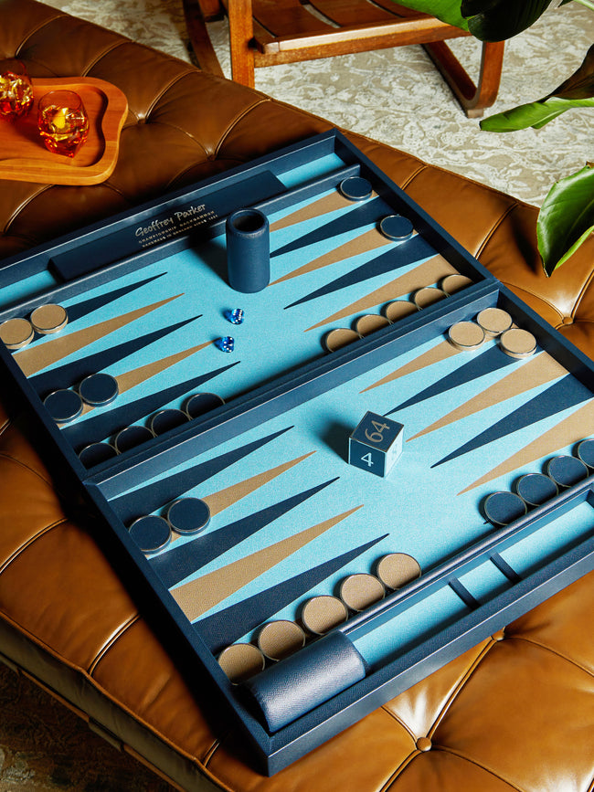 Geoffrey Parker - Leather Tournament Backgammon Set -  - ABASK