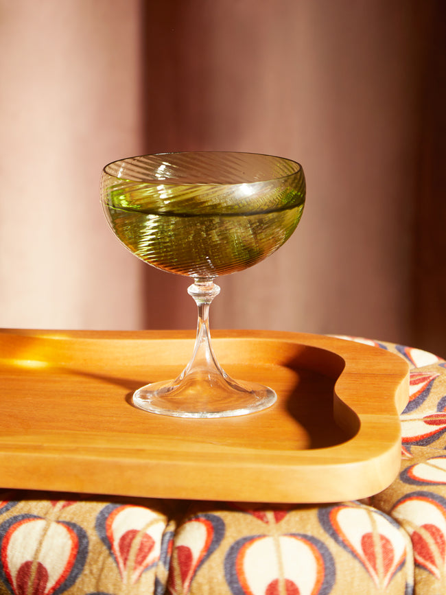 NasonMoretti - Twisted Soraya Hand-Blown Murano Glass Champagne Coupe -  - ABASK