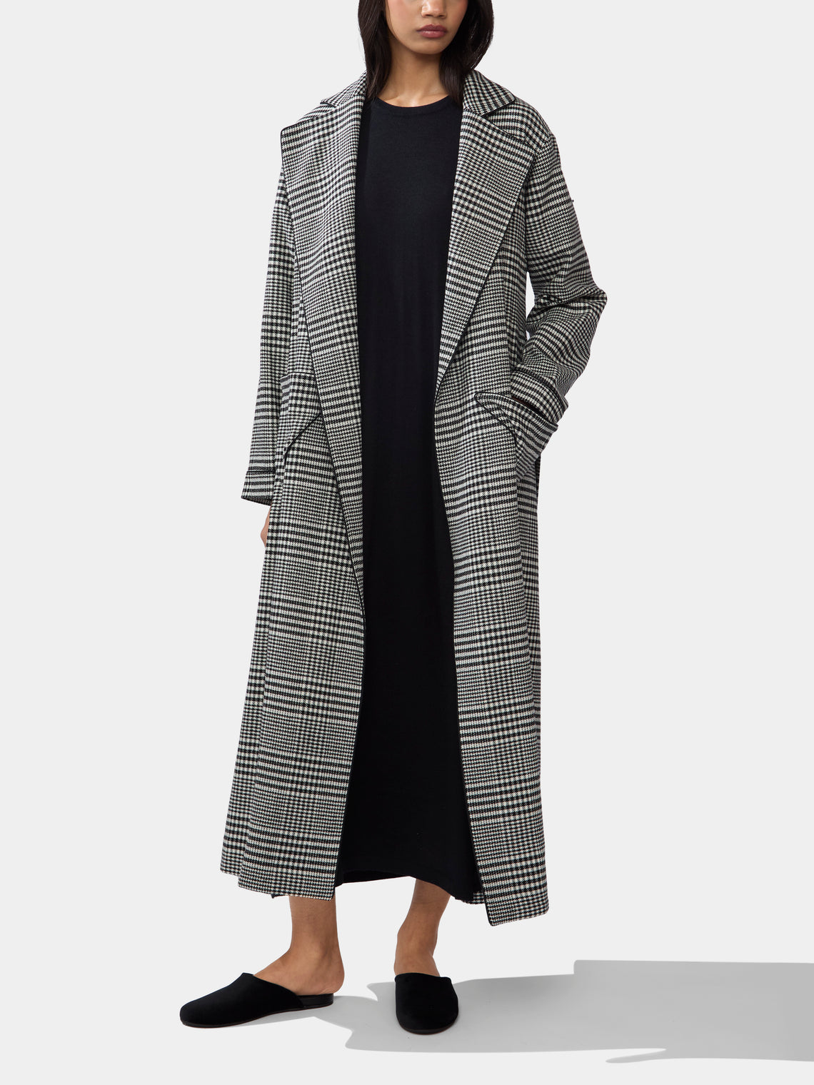 Emilia Wickstead - Wool Houndstooth Robe | Size: S -  - ABASK