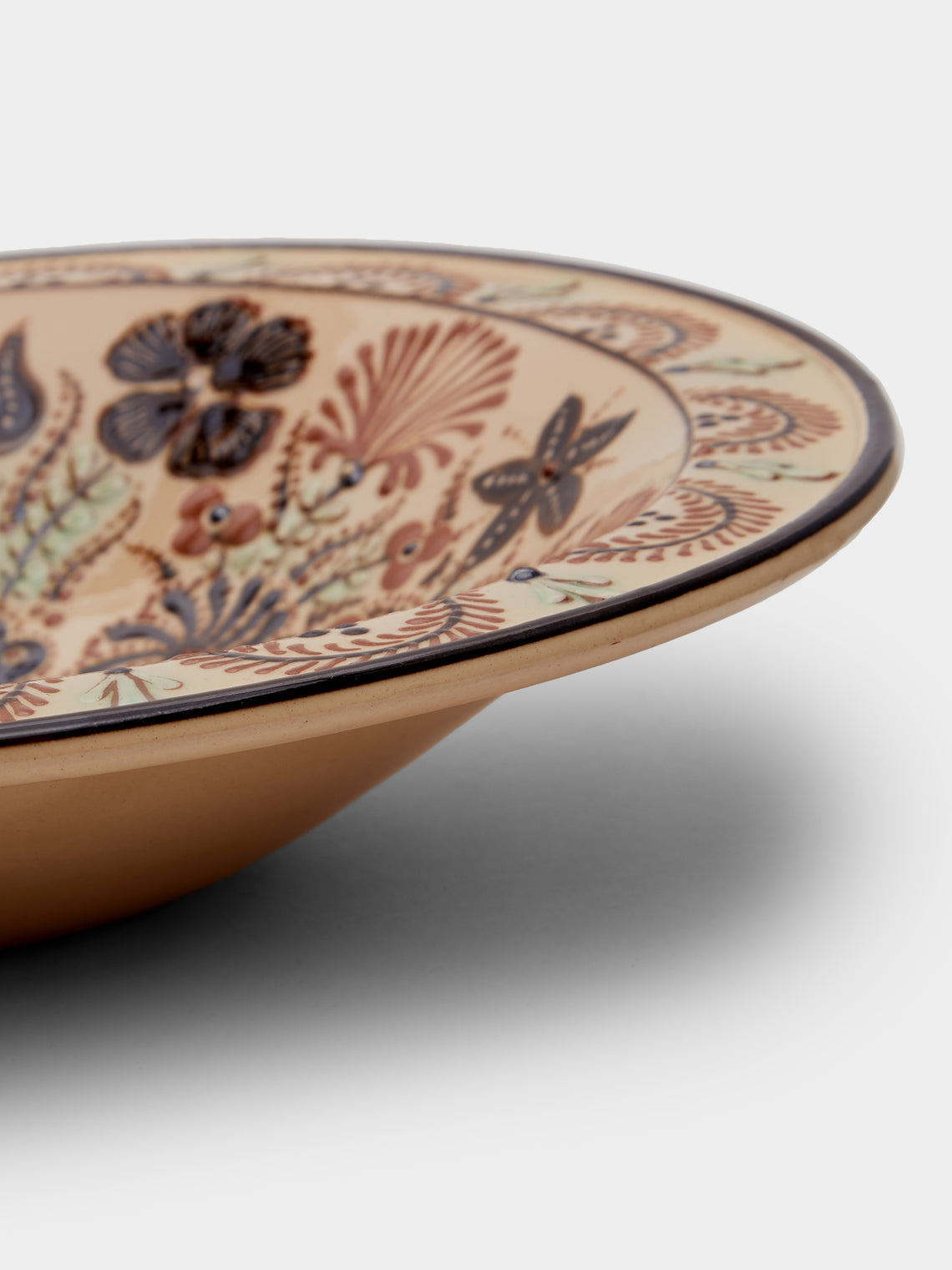 Poterie d’Évires - Flowers Hand-Painted Ceramic Large Salad Bowl -  - ABASK
