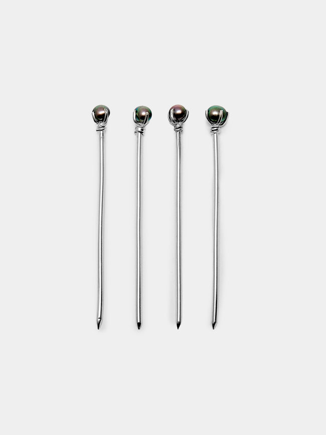 Heath Wagoner - Black Pearl Sterling Silver Cocktail Picks -  - ABASK - 