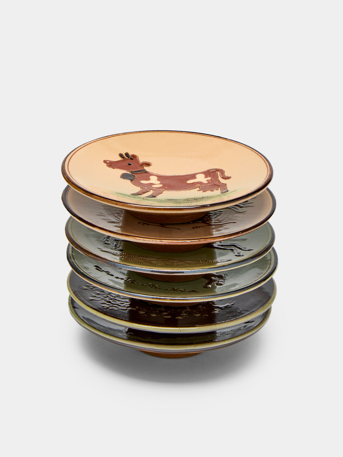 Poterie d’Évires - Animals Hand-Painted Ceramic Small Plates (Set of 6) -  - ABASK