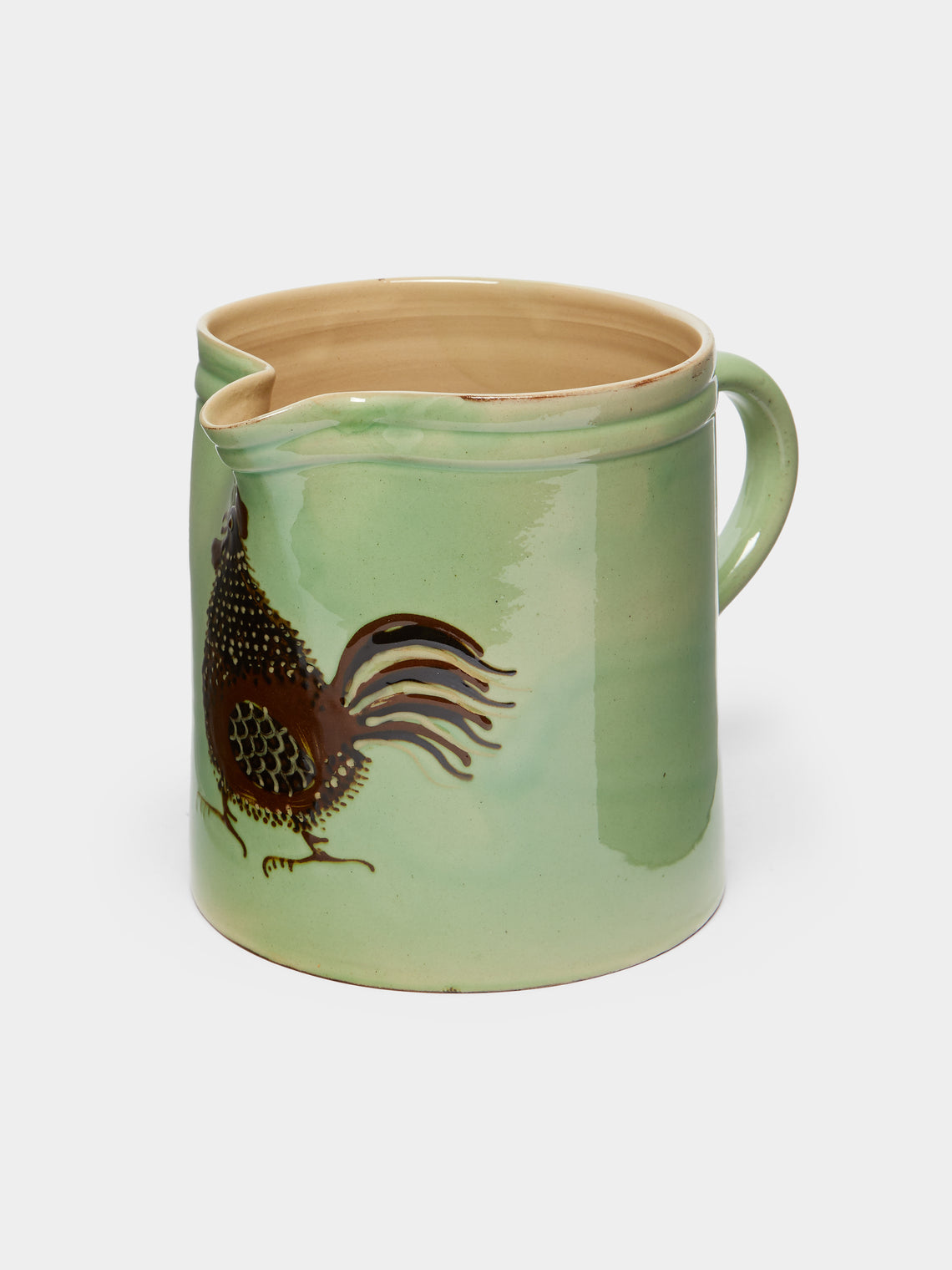 Poterie d’Évires - Chickens Hand-Painted Ceramic Straight-Edge Jug -  - ABASK - 