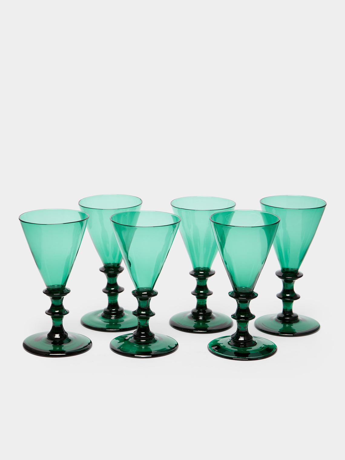 Antique and Vintage - 1830s Regency Bristol Wine Glasses (Set of 6) -  - ABASK
