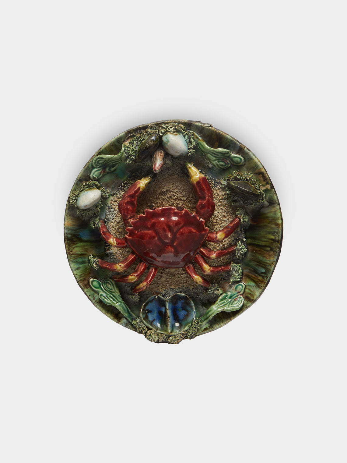 Antique and Vintage - 1940s Crab Majolica Plate -  - ABASK - 