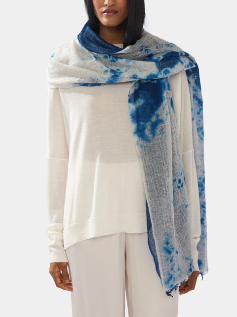 Suzusan - Shibori Cashmere Featherweight Shawl | One Size -  - ABASK