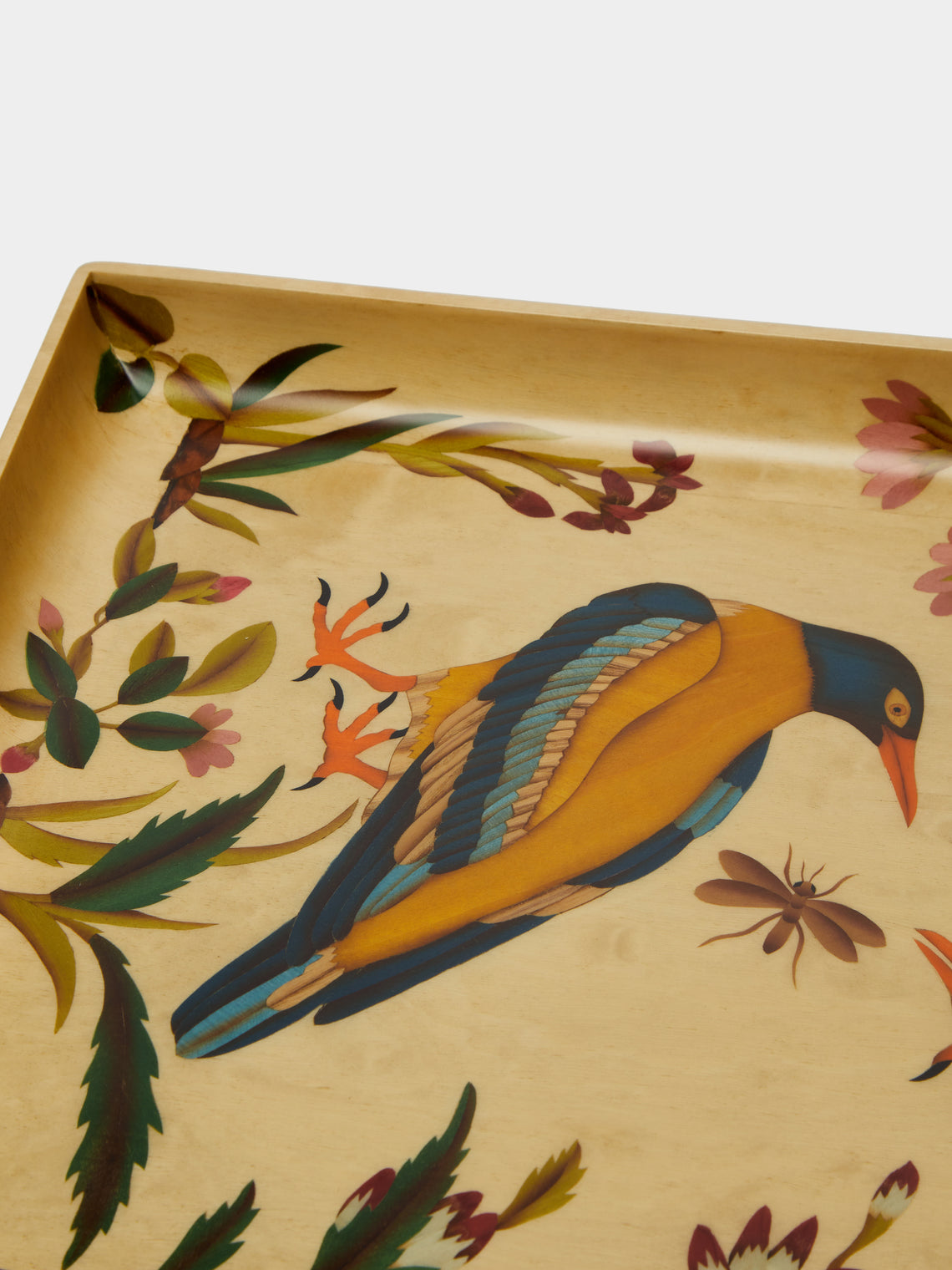 Silvia Furmanovich - Birds Marquetry Wood Small Tray -  - ABASK
