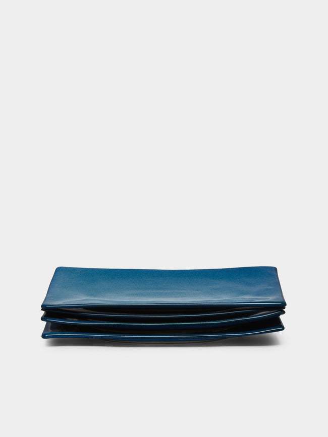 Mervyn Gers Ceramics - Hand-Glazed Ceramic Short Rectangular Sushi Plates (Set of 4) -  - ABASK