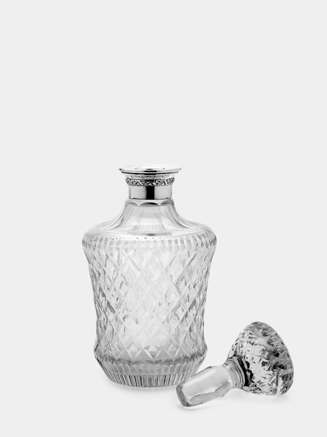 Antique and Vintage - 1830s Sterling Silver and Crystal Decanter -  - ABASK