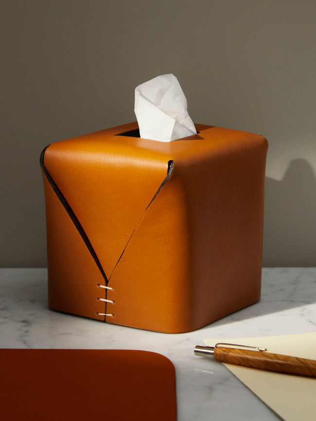 Oscar Maschera - Leather Square Tissue Box -  - ABASK