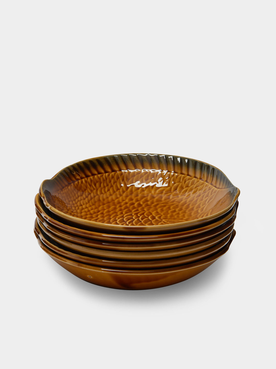 Antique and Vintage - 1950s Sarreguemines Fish Ceramic Dinner Bowls (Set of 6) -  - ABASK