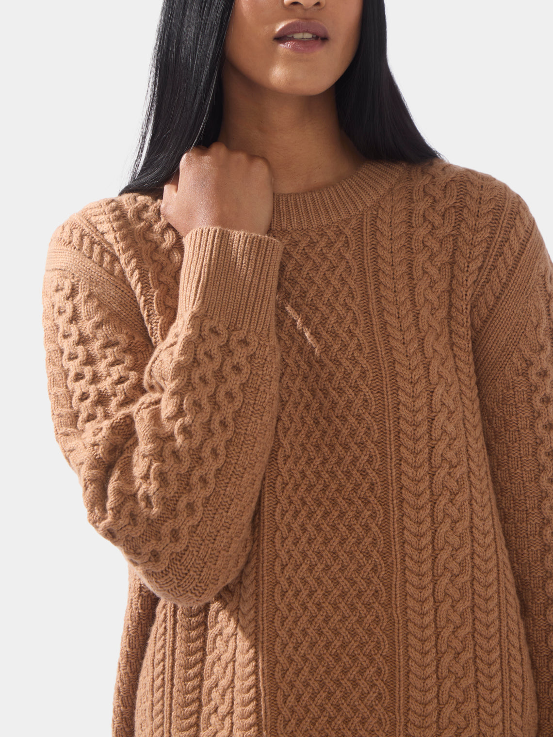 Cashmere Cable-Knit Crew-Neck Sweater