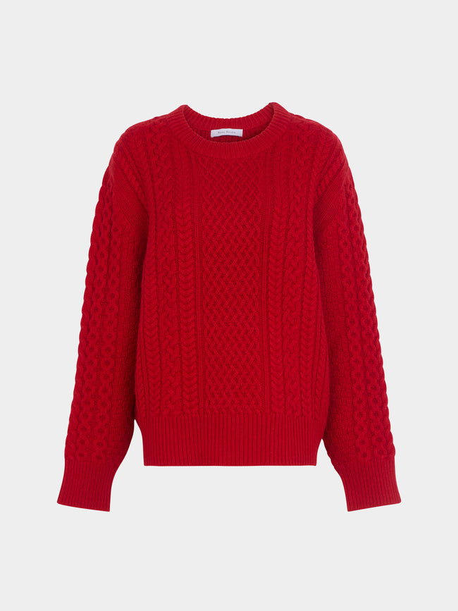 Ryan Roche - Cashmere Cable-Knit Crew-Neck Sweater | Size: XS -  - ABASK - 