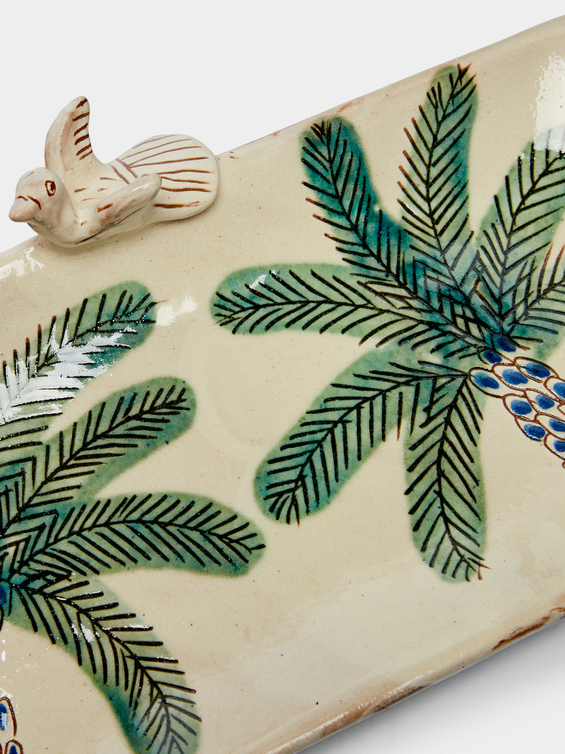 Anut - Palms Hand-Painted Ceramic Platter -  - ABASK