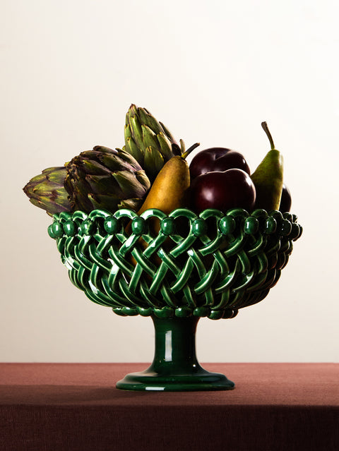 Maison Pichon Uzès - Hand-Glazed Ceramic Braided Raised Bowl -  - ABASK