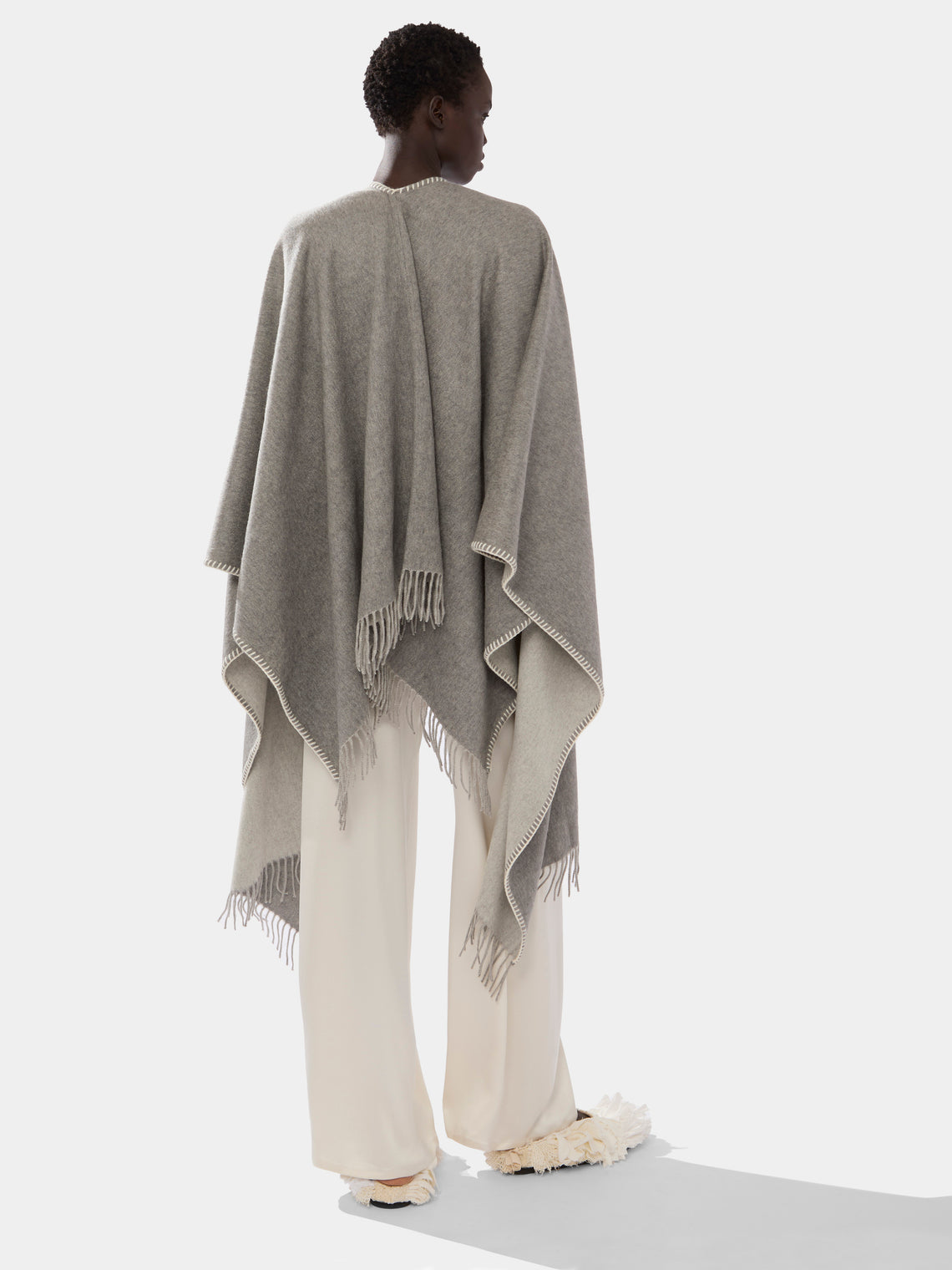 Alonpi - Double-Faced Cashmere Poncho | One Size -  - ABASK