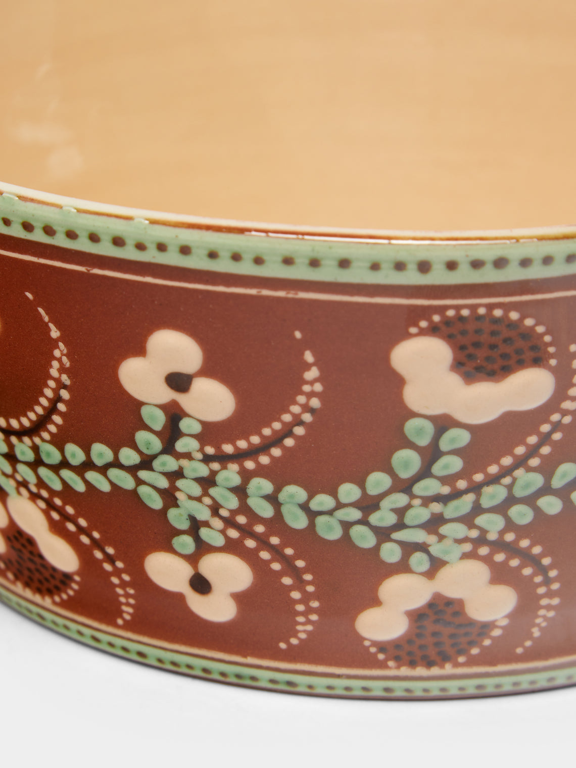 Poterie d’Évires - Flowers Hand-Painted Ceramic Large Handled Serving Bowl -  - ABASK