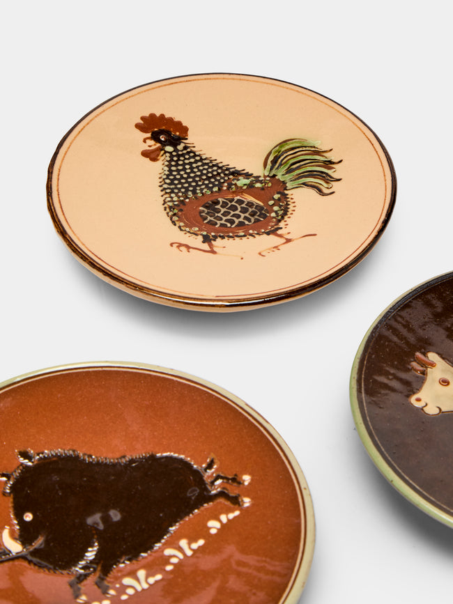 Poterie d’Évires - Animals Hand-Painted Ceramic Small Plates (Set of 6) -  - ABASK