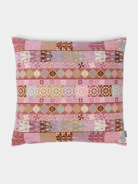 Kissweh - Malak Hand-Embroidered Cotton Cushion -  - ABASK - 