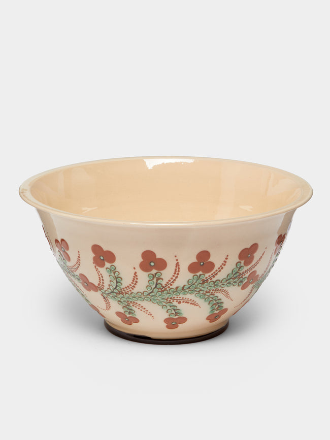 Poterie d’Évires - Flowers Hand-Painted Ceramic Salad Bowl -  - ABASK - 