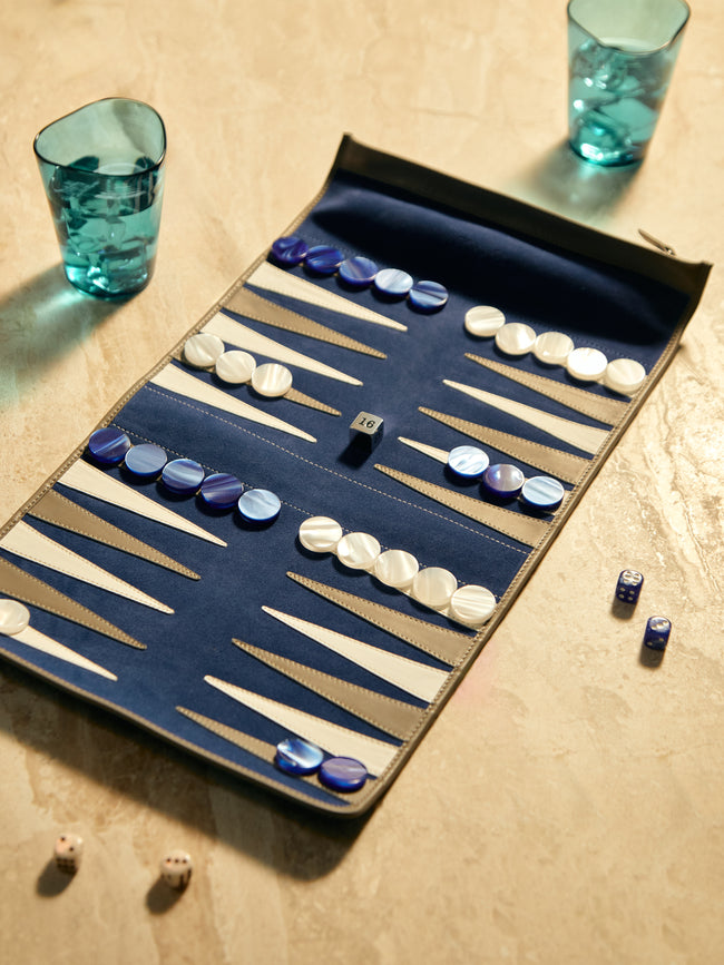 Hector Saxe - Leather Travel Backgammon Set -  - ABASK