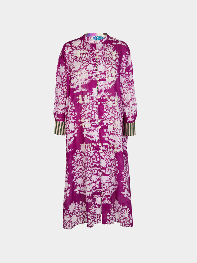 Nazzy Beglari - Hand-Blocked Cotton Shirt Dress | One Size -  - ABASK - 