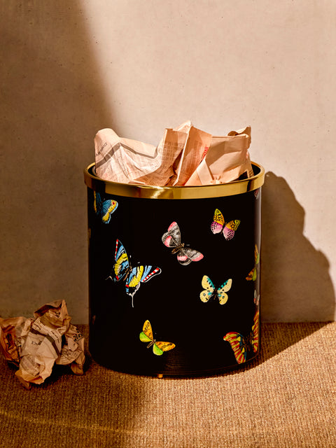 Fornasetti - Farfalle Metal Wastepaper Bin -  - ABASK