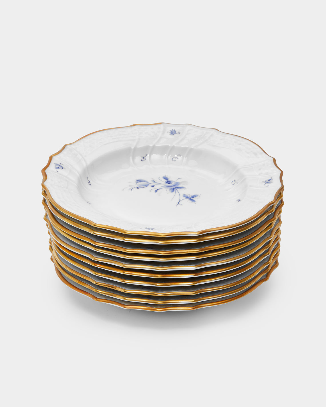 Antique and Vintage - 1960s Lorenz Hutschenreuther Hand-Painted Porcelain Soup Plates (Set of 10) -  - ABASK