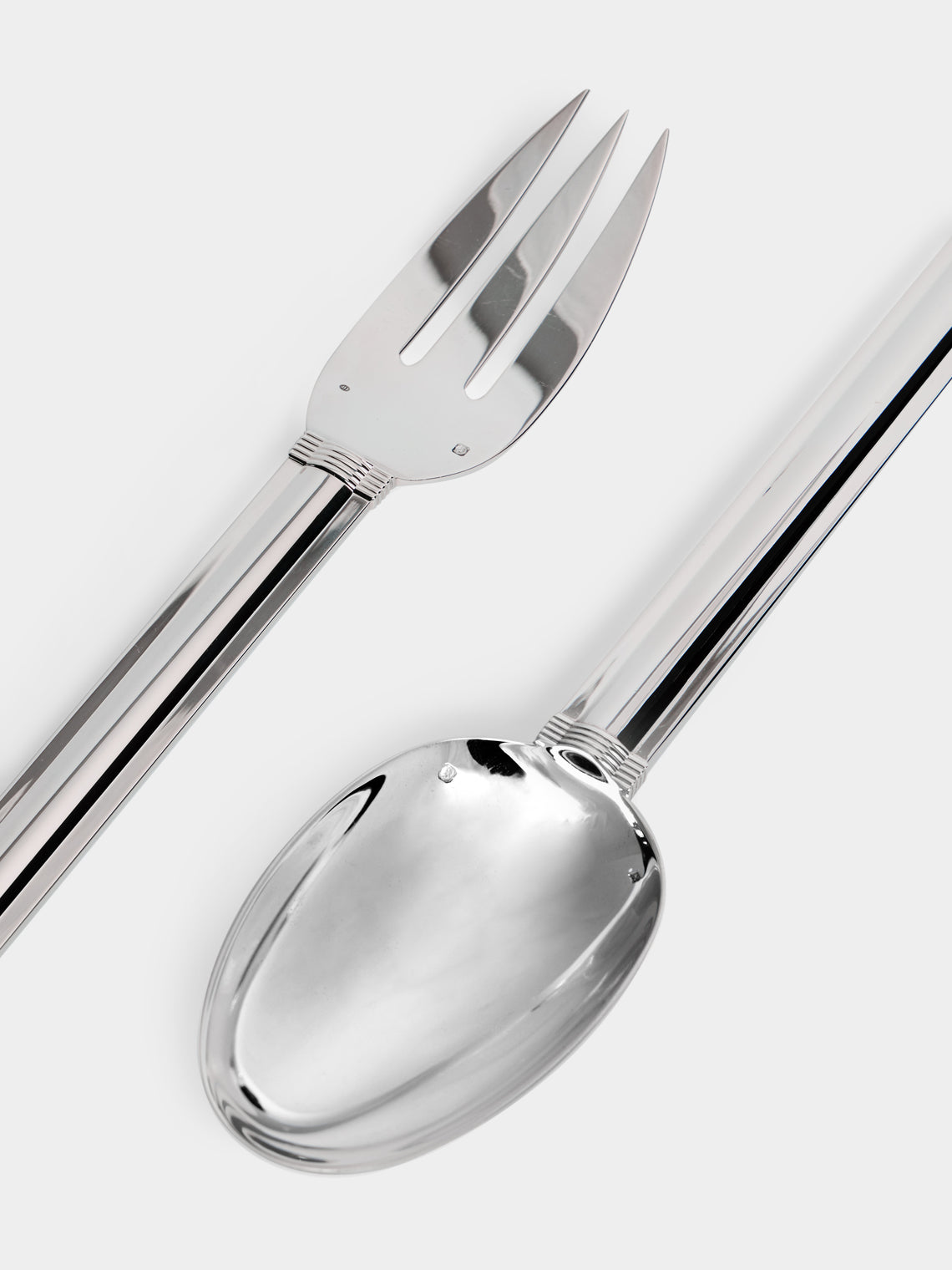 Puiforcat - Normandie Silver-Plated Serving Fork and Spoon -  - ABASK