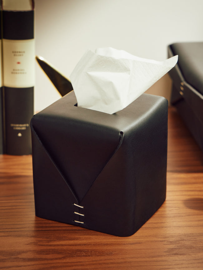 Oscar Maschera - Leather Square Tissue Box -  - ABASK