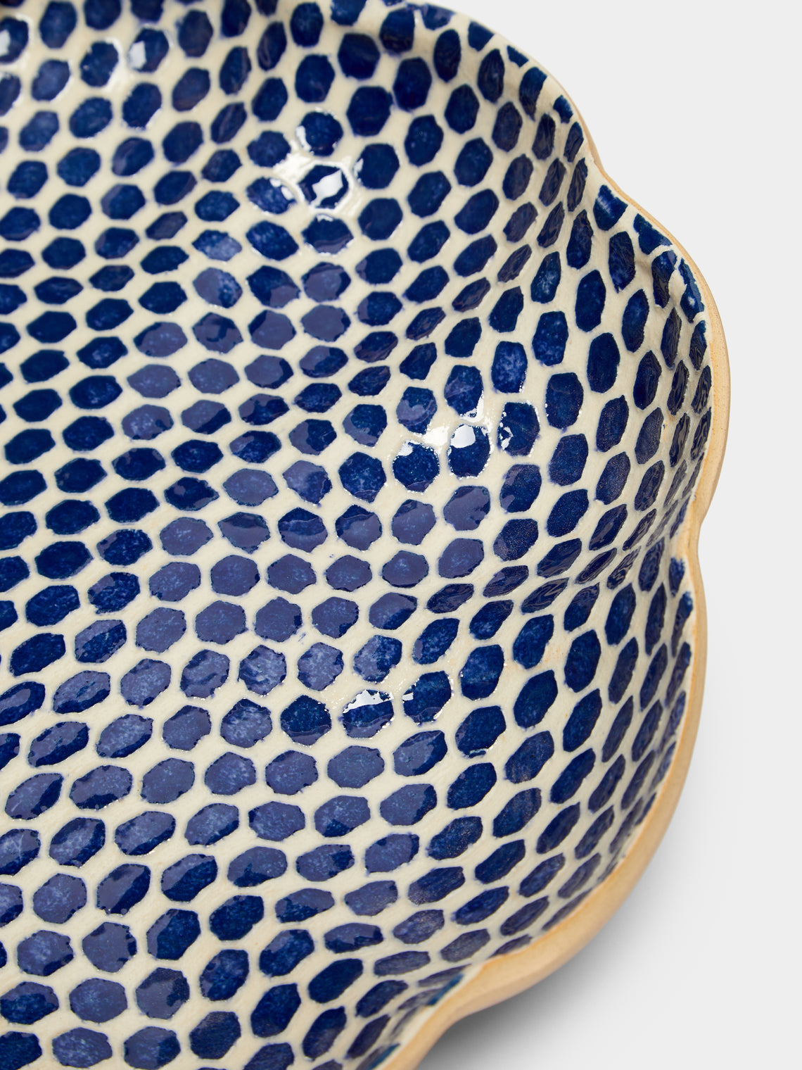 Terrafirma Ceramics - Hand-Printed Ceramic Large Scalloped Bowl -  - ABASK