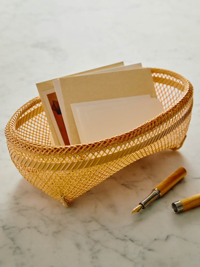 Hee Woo - Handwoven Bamboo Low Circular Tray -  - ABASK