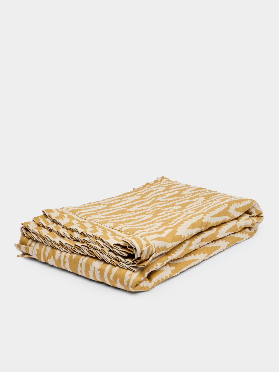 Volga Linen - Quilted Linen Super King-Size Bed Throw -  - ABASK